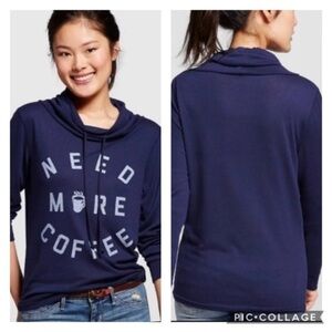 EUC Fifth Sun Need More Coffee Cowl Neck Sweater